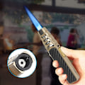 Miniatyrbillede 1 af 5: Turbine lommelygte Jet Flame Solar Beam Torch Jordens varmeste lommelygte Vindtæt sort kulfiber valnød
