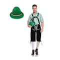 Miniatyrbild 3 av 5: Herrar Kostym Set för Halloween Klä Upp Fest, Maskerad och Oktoberfest Öl Festival Grön Grön L