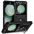 Miniatyrbild 2 av 5: SHELL Samsung Z Flip6 Armor Hybrid Metallring Skal - Svart Svart
