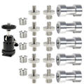 Miniatyrbillede 2 af 4: Kamera Gevind 1/4 3/8 Tommer Tripod Tripod Kuglehoved Skruer 21 Stykker
