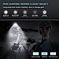 Pikkukuva 3 / 4: 1000 Lumenin USB-ladattava setti, 3 LED-pyörävaloa erittäin kirkas etuvalo IPX5 vedenkestävä pyörän turvavalo 360 asteen kierto 3 nopeutta