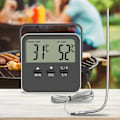 Miniatyrbilde 4 av 5: Grilltermometer Temperaturmåler Timerfunksjon Kjøtt Svart