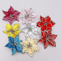 Miniatyrbilde 1 av 3: Julepynt med glitter - Julestjerneblomster til juletrepynt (8 stk - flerfarget)