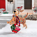 Miniatyrbillede 1 af 5: 2D Julehund med LED-lys Havedekoration med Akryl Havepæl [HK] Q7