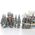 Miniatyrbild 2 av 5: 24 st Mini Julgranar Konstgjord Tall Mini Sisal Flaskborste Snö Frost Gran Vit