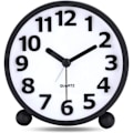 Miniatyrbillede 1 af 5: REMAKE Stille Analog Alarmur, Sort Metal Stor 3D Tal, Snooze
