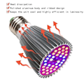 Miniatyrbild 3 av 5: 30W 40LED Växtlampa E27 Växtlampa med 7 våglängder AC 85-265V för växter, blommor och grönsaker inomhus/växthus/trädgård