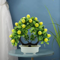 Miniatyrbillede 4 af 5: Simulering af frugt og blomster bonsai Ny stil Nyårsdekoration æblepotte hjem indendørs skrivebords pynt