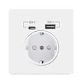 Miniatyrbilde 2 av 5: EU-standard 16A veggladeradapterkontakt USB type A type C strøm Schuko-plugg