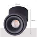 Miniatyrbillede 4 af 5: REMAKE Dæmpbar LED Loft Spotlight Indendørs Kunstlys Billedelys Downlight Retningsbestemt Loftlampe 12W 960LM (Sort)