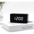 Miniatyrbild 5 av 5: Digital väckarklocka i trä med justerbar ljusstyrka, röststyrning, LED-display, rektangulär form, tid, temperatur, heminredning
