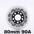 Miniatyrbillede 2 af 5: 8 stk. Hvide/Gule Inline Skøjter Hjul 90A Hvid 80mm 8 stk.