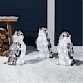 Pikkukuva 3 / 5: 3-pakkauksen kevyt pingviini joulukoriste PVC-pingviini joulukoristeet LED-minilyhdyllä [HK] Pieni