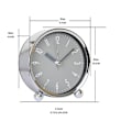 Miniatyrbillede 2 af 4: 10 cm Metal Vækkeur til Natbord, Lydløs, Sort, 9,7*4*10,2cm