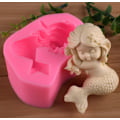 Miniatyrbillede 3 af 3: Havfrue Fondant Silikoneform Simulation Havfrue DIY Kagedekorationsform Aromaterapi Ornament Gipsform (To),