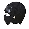 Miniatyrbillede 1 af 7: Strikket hue med beskyttelsesbrillemaske Sort