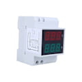 Miniatyrbild 3 av 4: Multimeter, Ohmmeter och Ammeter DIN-skena Digital Voltmeter Amperemeter LED Voltmeter AC80-300V 0.2-99.9A Dubbel Display, Vit
