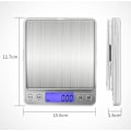 Miniatyrbillede 2 af 3: Elektronisk vægt køkkenvægt (Engelsk 1kg/0.1g med to bakker)