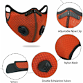 Miniatyrbillede 5 af 5: Cykelmaske Vindtæt Støvtæt Anti-dug Aktivt Kul Maske Mesh Åndbar Hængende Øre Orange One Size 4 stk