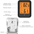 Miniatyrbillede 2 af 5: Hvidt elektronisk termometer og hygrometer