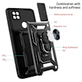 Miniatyrbillede 8 af 9: Magnetisk armor kickstand-mobilcover med ring Redmi 9C/POCO C3/10A Svart Sort