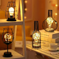 Miniatyrbillede 5 af 5: Dekorativ Bordlampe, Retro Bordlampe, Bur-stil, Natlampe, Retro, Batteridrevet, Skrivebordslampe til Soveværelse [Energiklasse A]