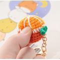 Miniatyrbillede 3 af 3: Uldkugle Nøglevedhæng Kreativ Frugt Håndvævet Uldvedhæng Nøgle (Orange + Vandmelon)