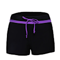 Miniatyrbillede 3 af 4: Dame Sommer Badedragt Lav Talje Bindebånd Plus Størrelse Bokseshorts XL (Grå),