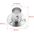 Miniatyrbillede 3 af 5: Fortykket rustfrit stålrør sæde fast støtte tøjstang base flange sæde håndklædeholder høj fod 19mm-2