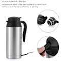 Miniatyrbillede 2 af 4: Elkedel - 750ml - 12v - Med biloplader - Varme kop i rustfrit stål til kaffe, te, varmt vand