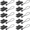 Miniatyrbillede 1 af 4: Plastikclips til regnslag 10 teltclips + 10 sorte reb + 10 sorte D-formede