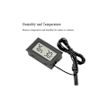 Miniatyrbild 2 av 5: 2 Stycken Elektronisk Termometer Hygrometer Inbyggd Digital Termometer Hygrometer med Sladd (Celsius Svart)