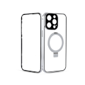 Pikkukuva 1 / 7: Läpinäkyvä, magneettinen suojakotelo jalustalla iPhone 15:lle Silver Sølv
