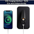 Miniatyrbillede 2 af 5: LED Væglampe, Sengelampe med kontakt, USB-ladeport, Stemningsbelysning til soveværelset Justerbar spotlight (3W 3000K + 9W 6000K) Sort