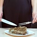 Pikkukuva 5 / 5: 2 Kaiverrettua haarukkaa ruostumatonta terästä lihahaarukka muovikahvalla 26,9 cm BBQ-tarjoiluhaarukka mustalla kahvalla