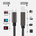 Pikkukuva 5 / 5: USB-B - USB-C -tulostinkaapeli Musta Svart 2 m