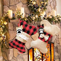 Miniatyrbild 3 av 5: Julstrumpor för husdjur, juldekorationer, julstrumpor, presentpåsar, julartiklar (Burlap Bones)
