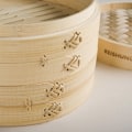Miniatyrbillede 3 af 5: Bambusdamper (Diameter 20 cm) - Bambusdamper til ris, dim sum, grøntsager, fisk og kød