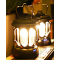 Pikkukuva 2 / 4: LED Ulkovalaisin Retrolamppu Kannettava Telttavalaisin USB-latauksella Ulkokäyttöön (Musta)