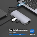 Pikkukuva 4 / 8: 8-in-1 USB-C -keskitin moniporttisovittimella, jossa HDMI, Ethernet, USB 3.0 ja PD-lataus