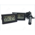 Miniatyrbild 1 av 5: 2 Stycken Elektronisk Termometer Hygrometer Inbyggd Digital Termometer Hygrometer med Sladd (Celsius Svart)