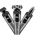 Miniatyrbillede 1 af 5: Tre-i-én vaskbar USB genopladelig trehovedet barbermaskinesæt (grå sætversion)