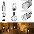 Miniatyrbillede 3 af 5: Dekorativ Bordlampe, Retro Bordlampe, Bur-stil, Natlampe, Retro, Batteridrevet, Skrivebordslampe til Soveværelse [Energiklasse A]