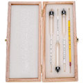 Miniatyrbillede 1 af 4: 3-delt alkoholmåler med termometer, alkoholmåler, alkoholindhold 0-40, 40-70, 70-100 vol% hydrometer til spiritus, destillater, whisky, brandy, vodka