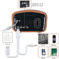 Miniatyrbild 5 av 5: Bärbar Radio Bluetooth Högtalare Handgjord Retro Trä Bluetooth 4.2 Mini Högtalare med Super Bass Subwoofer med FM Radio Audio Input Jack