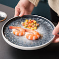Pikkukuva 5 / 5: Kivikuvioinen keraaminen pyöreä hedelmälautanen, ruskea, 12 tuumaa (30,5 * 30,5 * 2,5 cm)