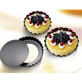 Miniatyrbild 3 av 3: Äppelpajform Pizzapanna Non-Stick Rund Krisantemum Spetsform Lös Botten Äggtartform Kakform (3 Tum Lös Botten Non-Stick Pajform [Svart]),