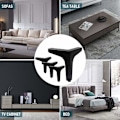 Miniatyrbillede 5 af 5: Trident Sofaben Møbelben Metal TV Skab Sofabord Fødder Mat Sort-17cm 4 stk