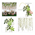 Miniatyrbillede 2 af 3: 1 stk. Kunstig Falsk Rattan Hængende Silke Blomsterguirlande Snøre Hjemmefest Bryllupsdekorationer (Stor Hvid Rattan)
