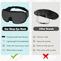 Miniatyrbillede 4 af 5: Sovemaske Øjenmaske Blindfold Øjenmaske til Sovning Memory Foam 3D Konturformet Pasform til Mænd Kvinder, Sort